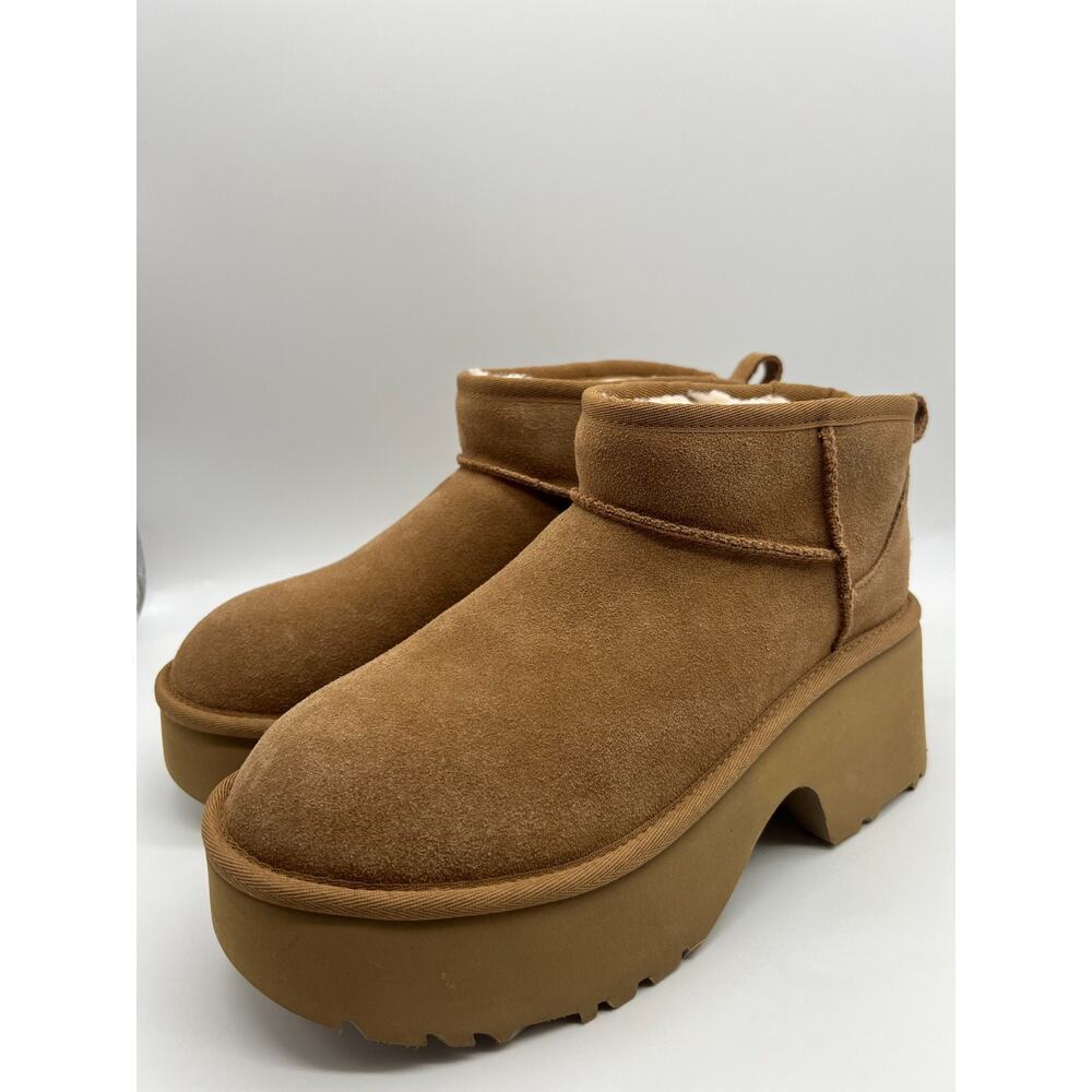 UGG Classic Ultra Mini New Heights Boot Chestnut 1158311 Women's Size 9 New - Picture 10 of 16
